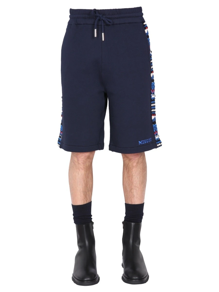 EMBROIDERED LOGO AND JACQUARD INSERT BERMUDA.webp