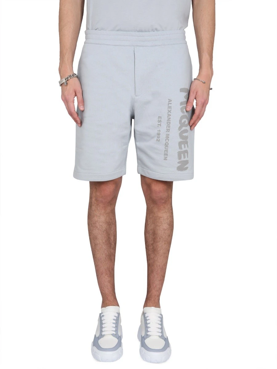 BERMUDA SHORTS WITH GRAFFITI LOGO PRINT.webp