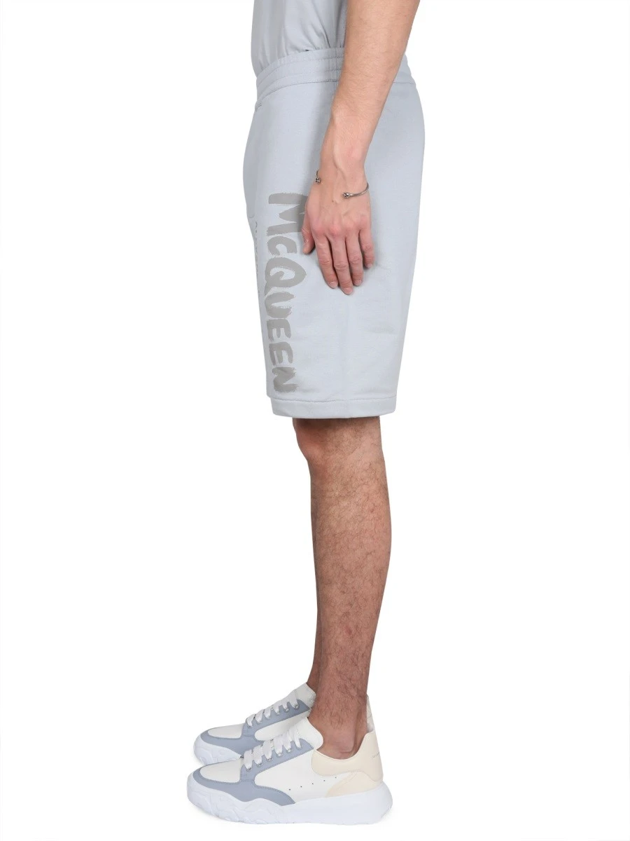 BERMUDA SHORTS WITH GRAFFITI LOGO PRINT.webp