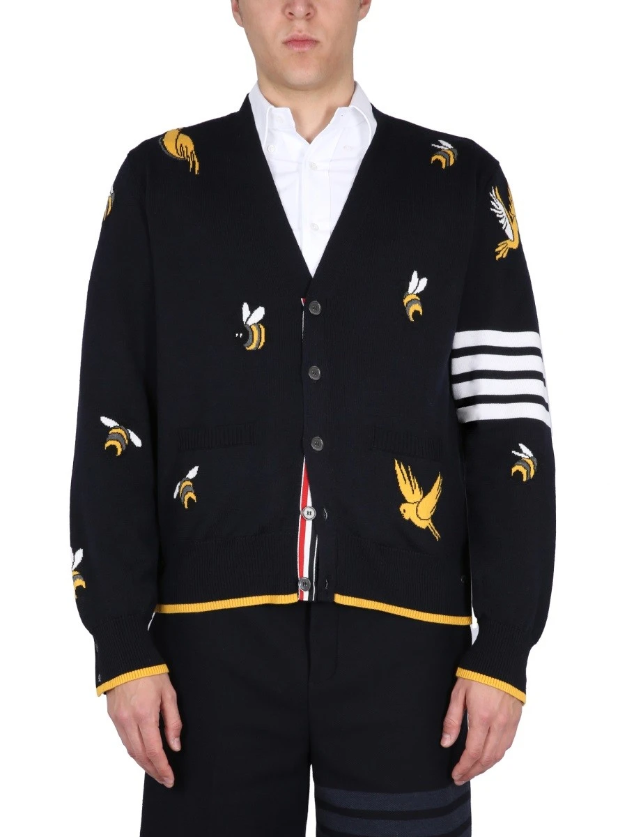CARDIGAN WITH BIRDS AND BEES INLAYS.webp