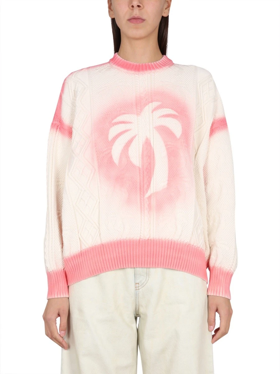 PATENT LEATHER EFFECT PALM SWEATER.webp