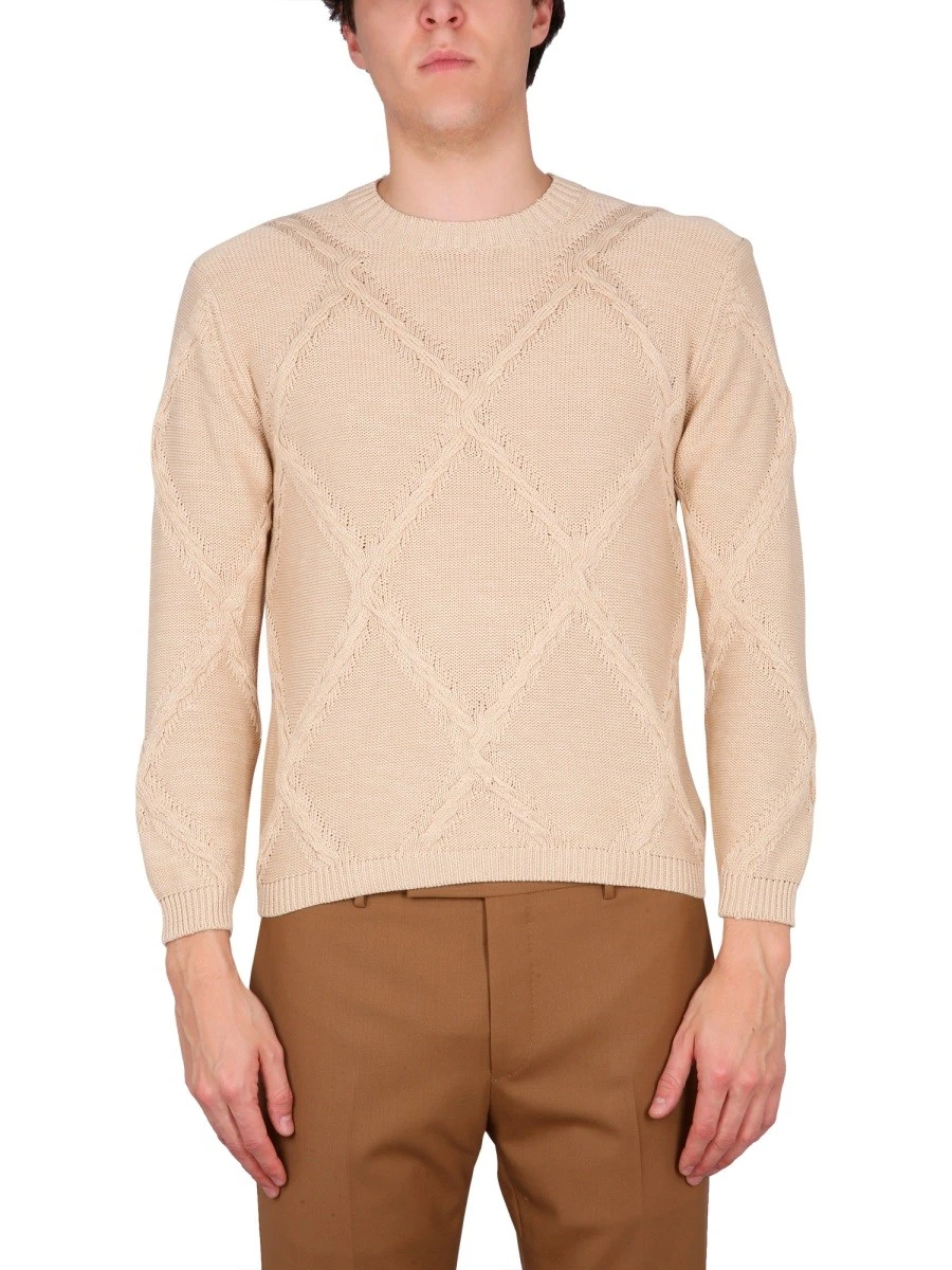 COTTON CABLE STITCH CREW NECK SWEATER.webp