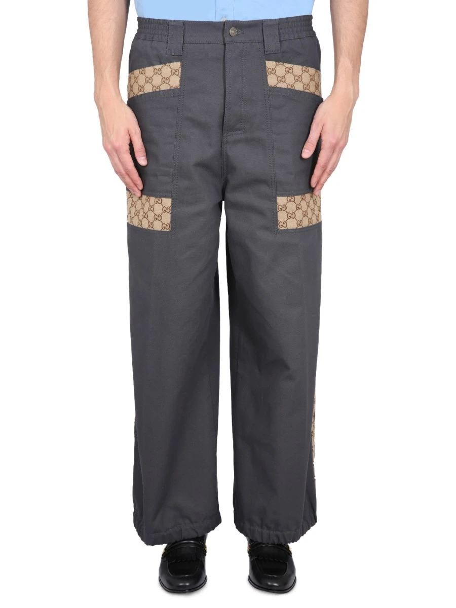 COTTON FABRIC PANTS WITH GG INSERTS.webp