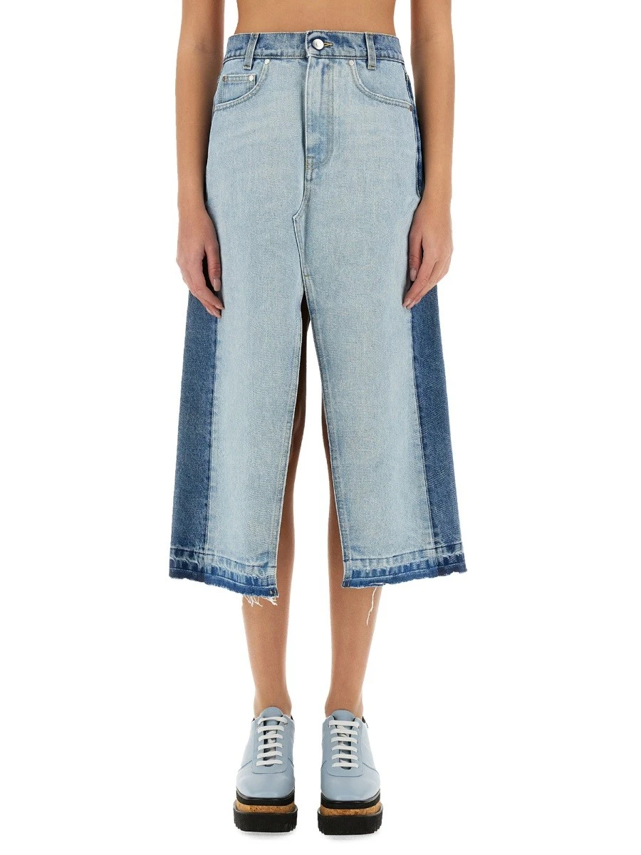 DENIM SKIRT WITH CONTRASTING PANEL.webp