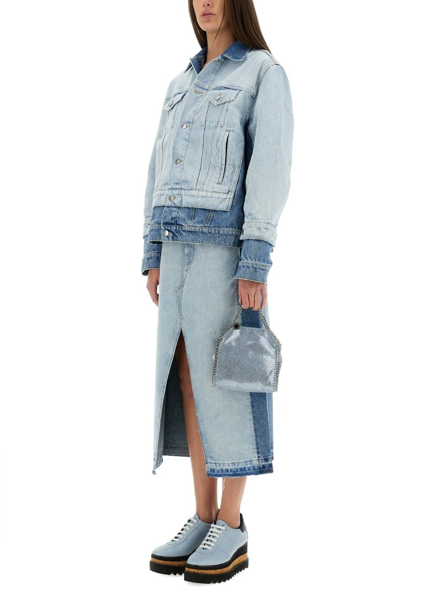 DENIM SKIRT WITH CONTRASTING PANEL.webp