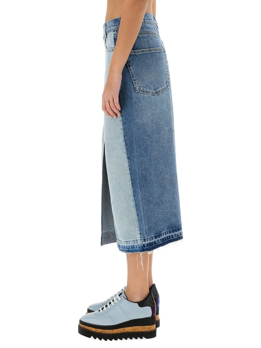 DENIM SKIRT WITH CONTRASTING PANEL.webp