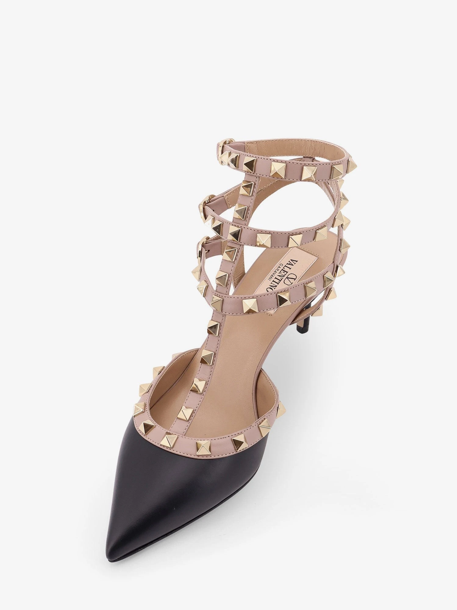 Rockstud leather decolleté slingback.webp