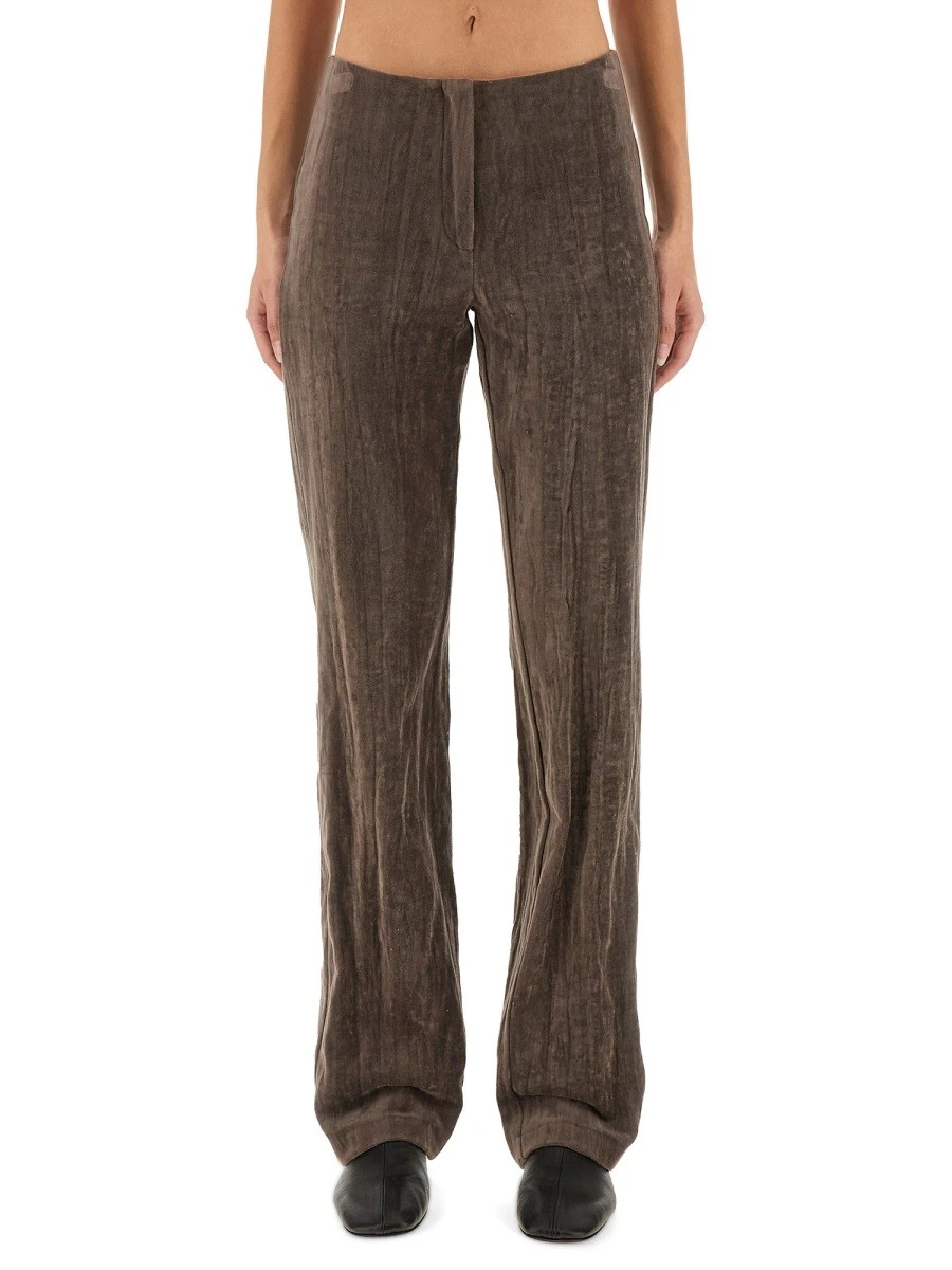 VELVET "CRINKLE" SLIM PANTS.webp
