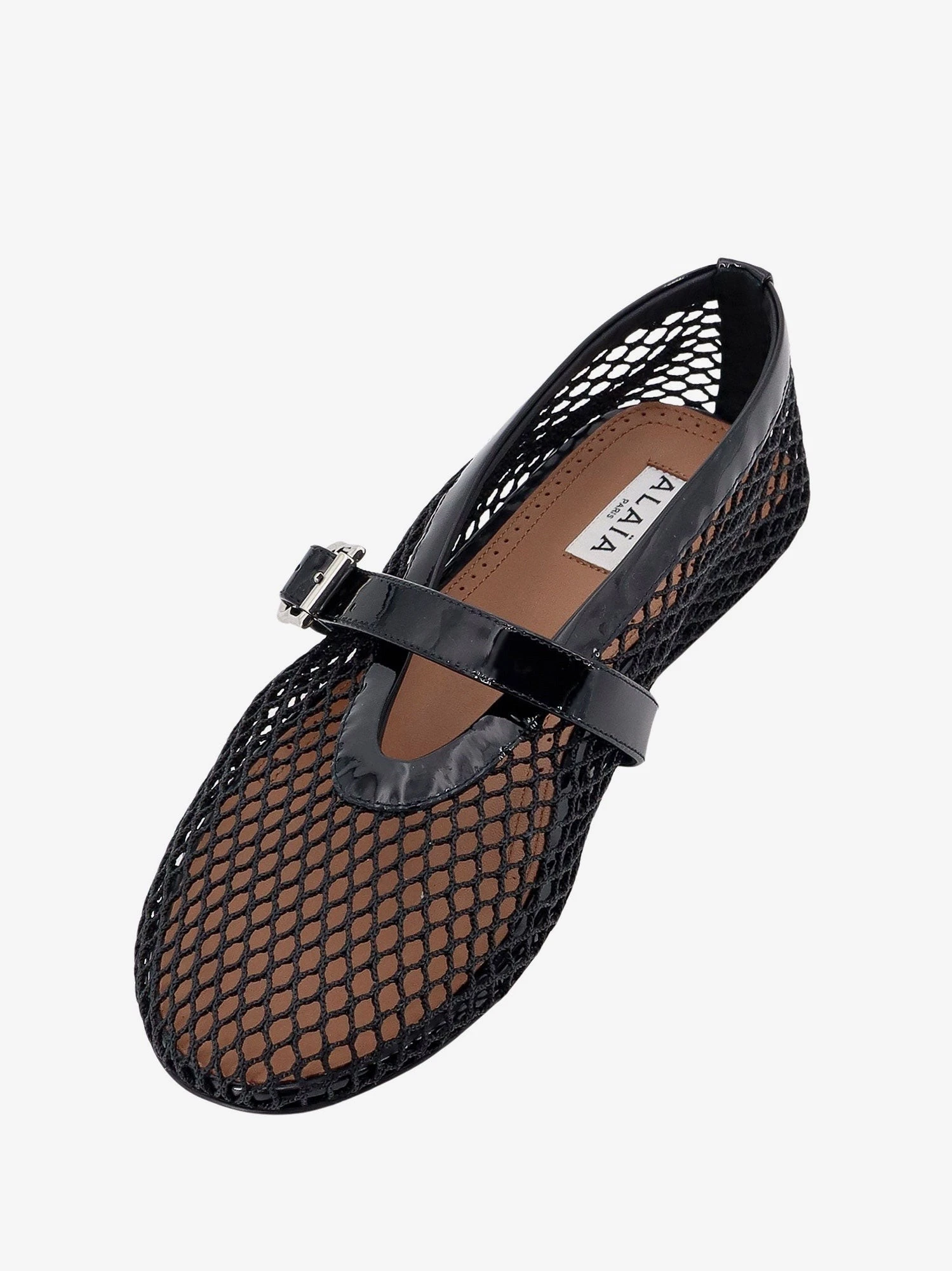 Fishnet Ballerinas with patent leather profiles.webp