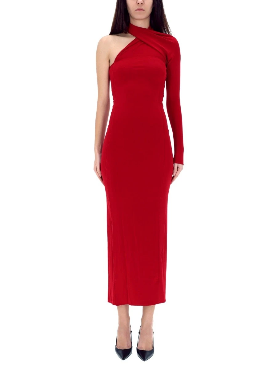 DRAPED ONE-SHOULDER DRESS.webp