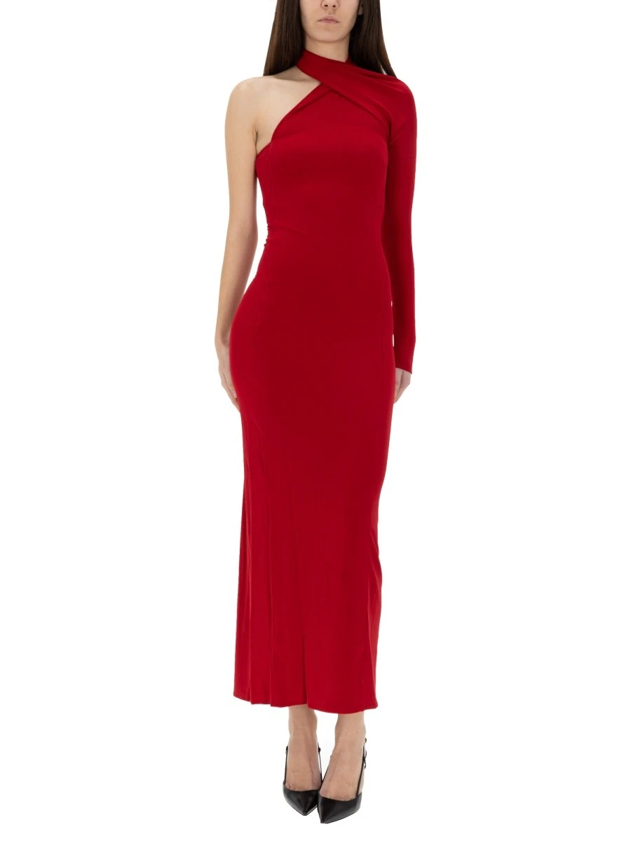 DRAPED ONE-SHOULDER DRESS.webp