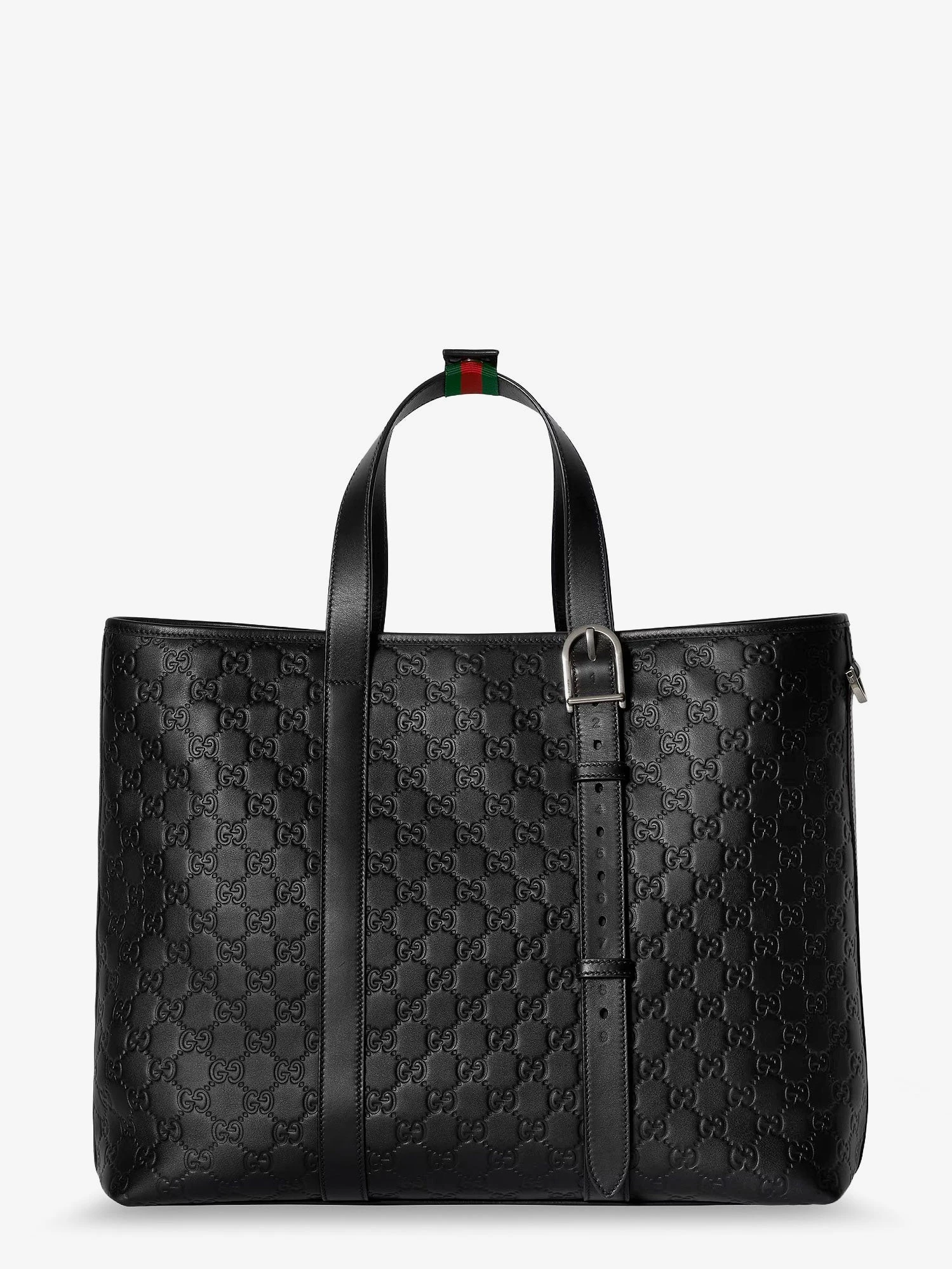 GG Emblem  leather shopping bag with embossed GG motif.webp