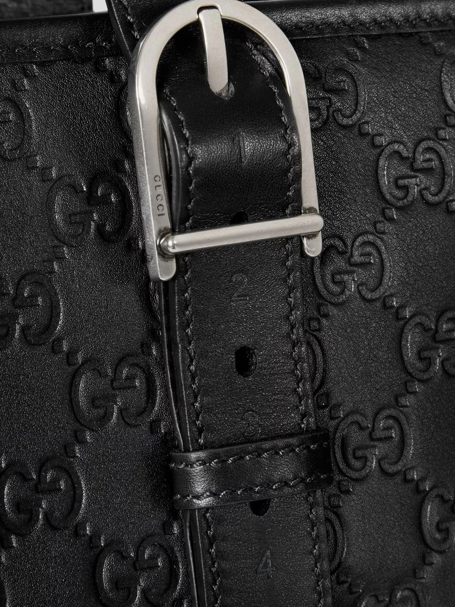 GG Emblem  leather shopping bag with embossed GG motif.webp