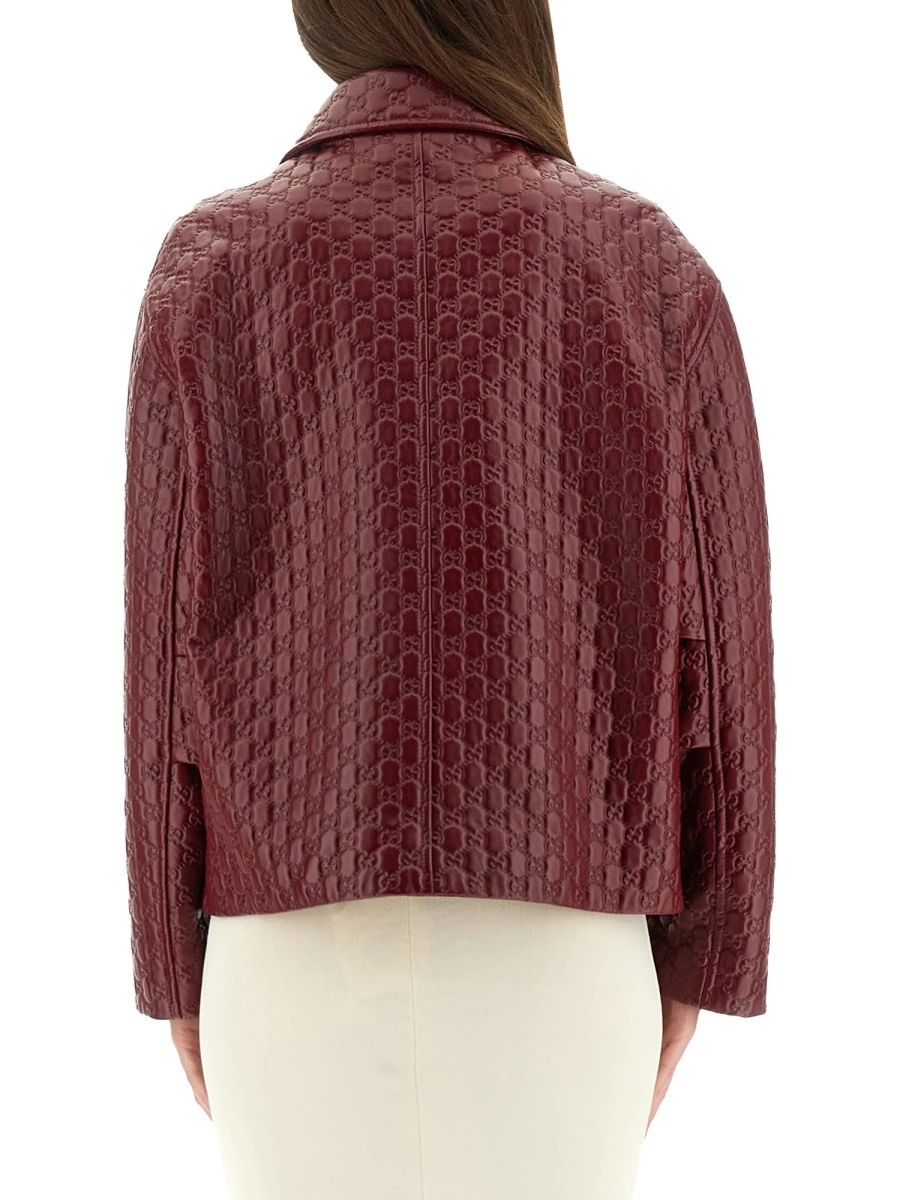 OVERSIZED LEATHER JACKET WITH EMBOSSED GG.webp