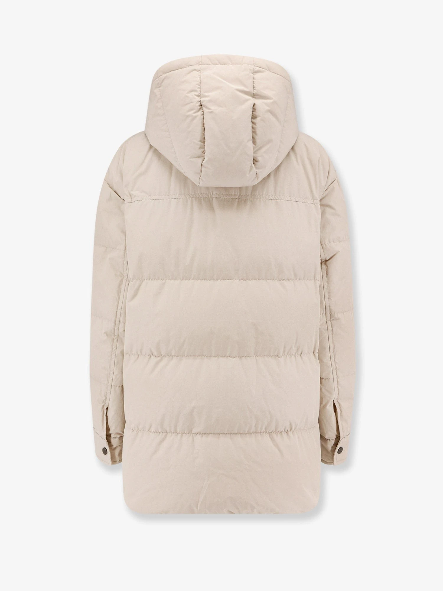 Nylon and cotton hooded down jacket.webp