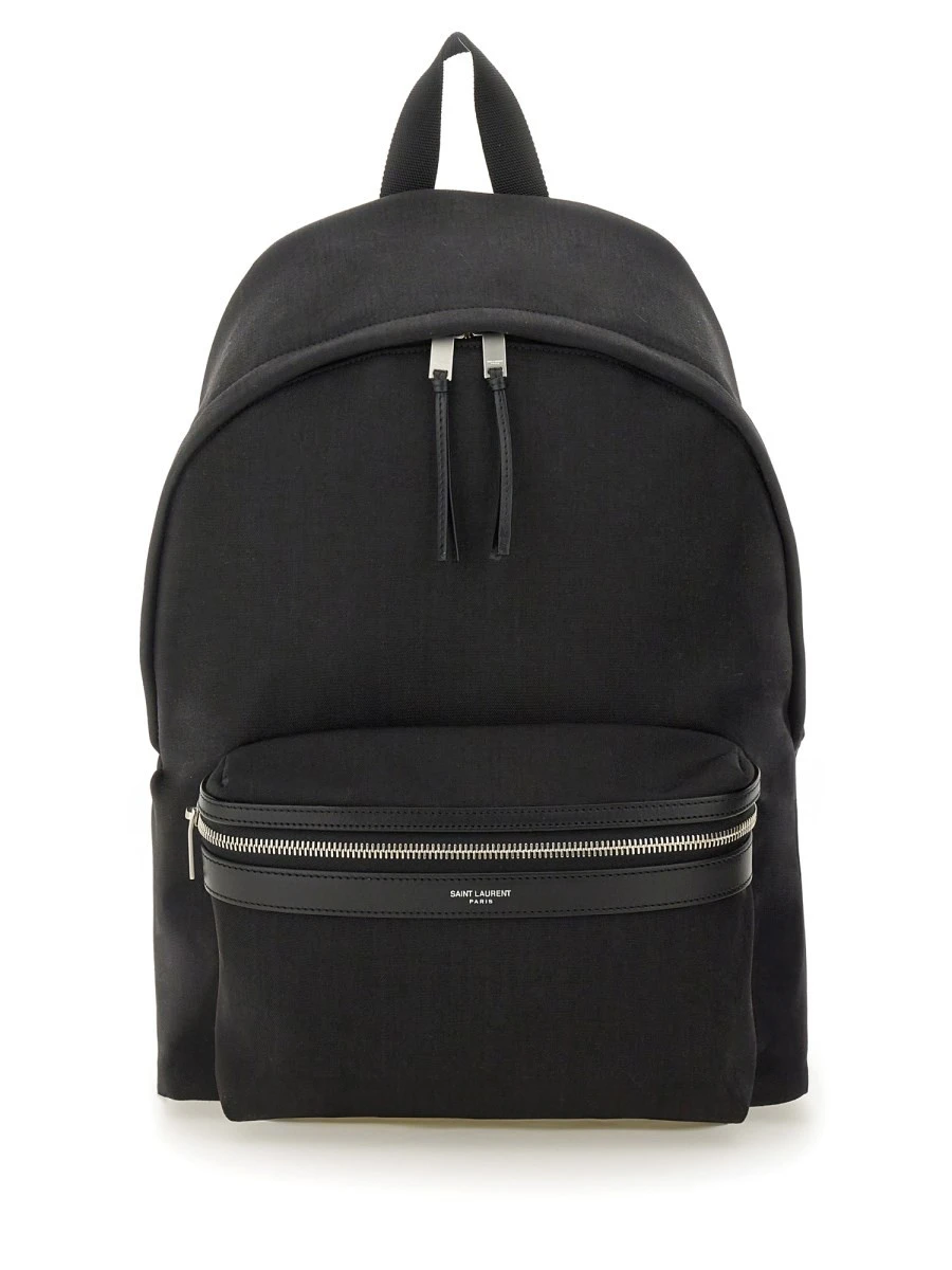 NYLON CANVAS AND LEATHER "CITY" BACKPACK.webp