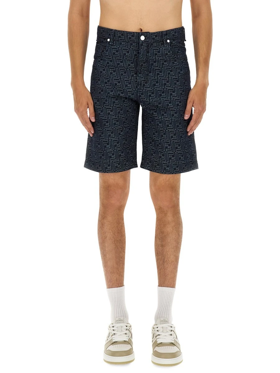 FF JACQUARD DENIM SHORTS.webp