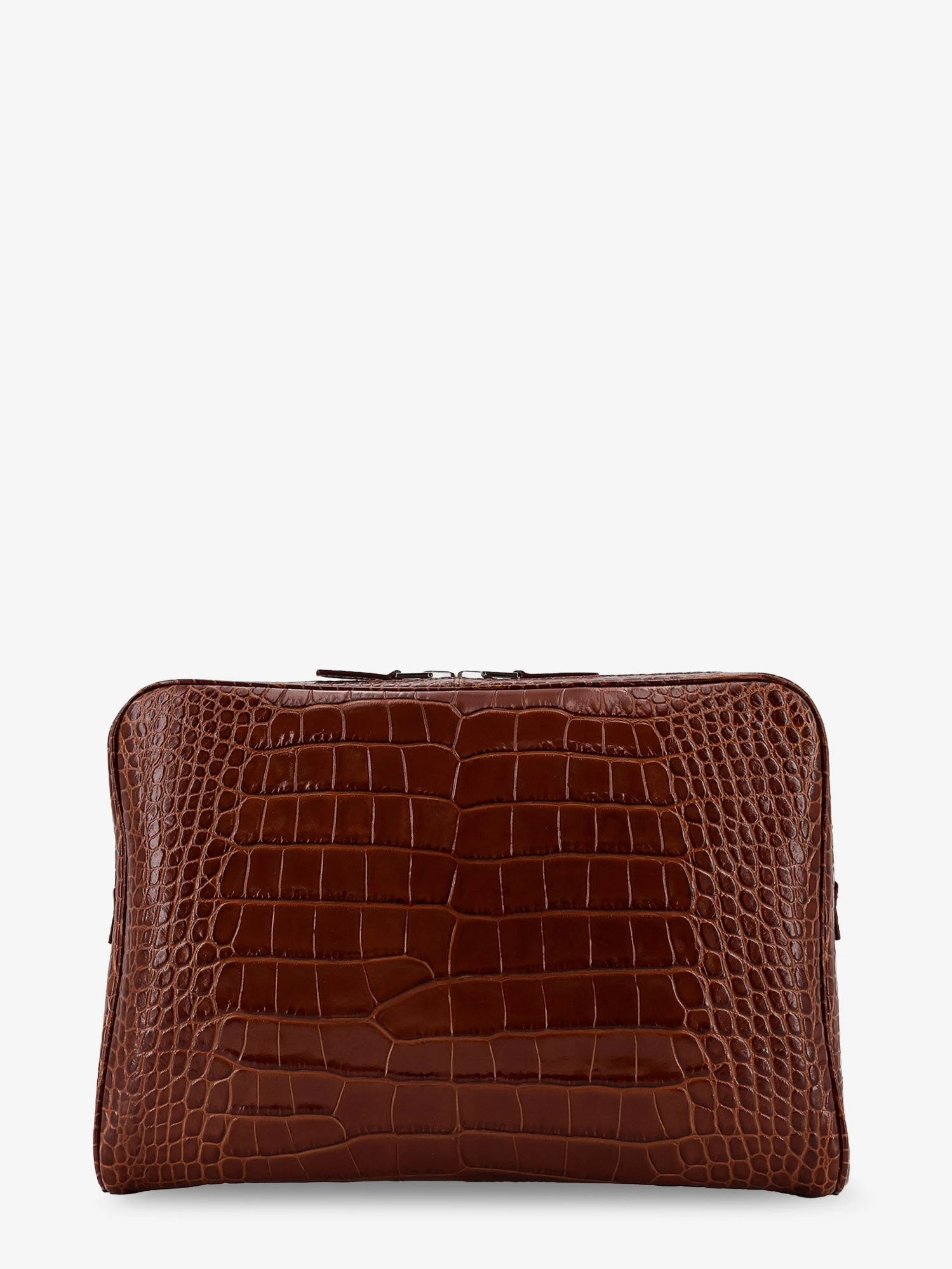 Croco print leather laptop pouch.webp