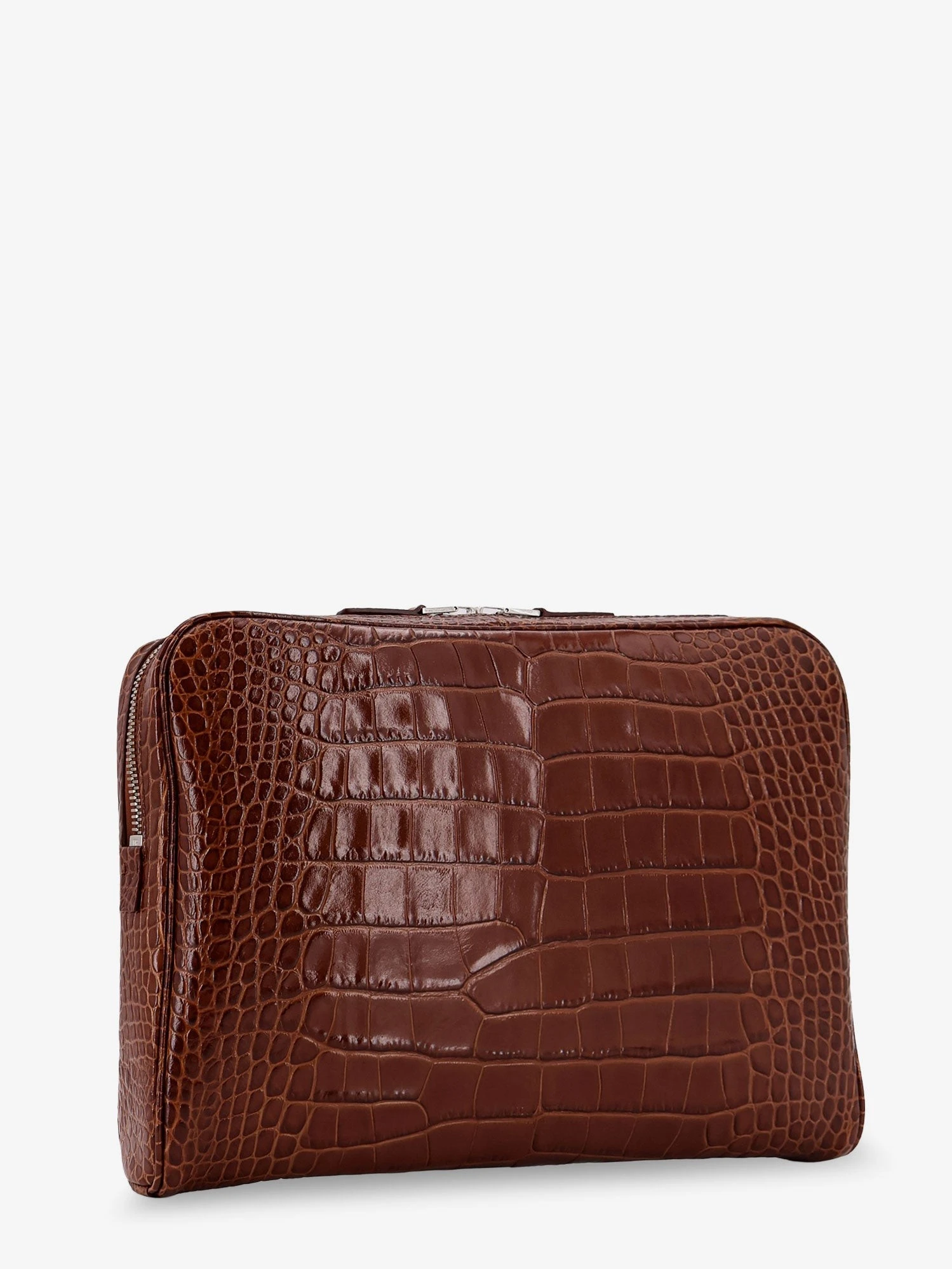Croco print leather laptop pouch.webp