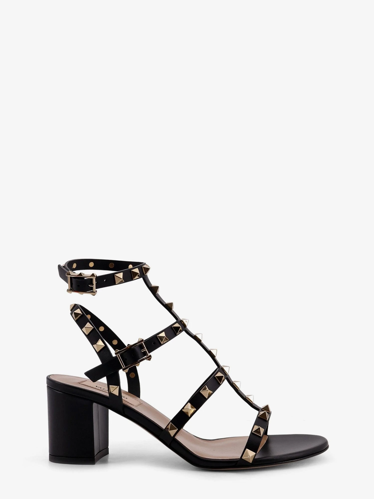 Rockstud leather sandals with iconic studs.webp