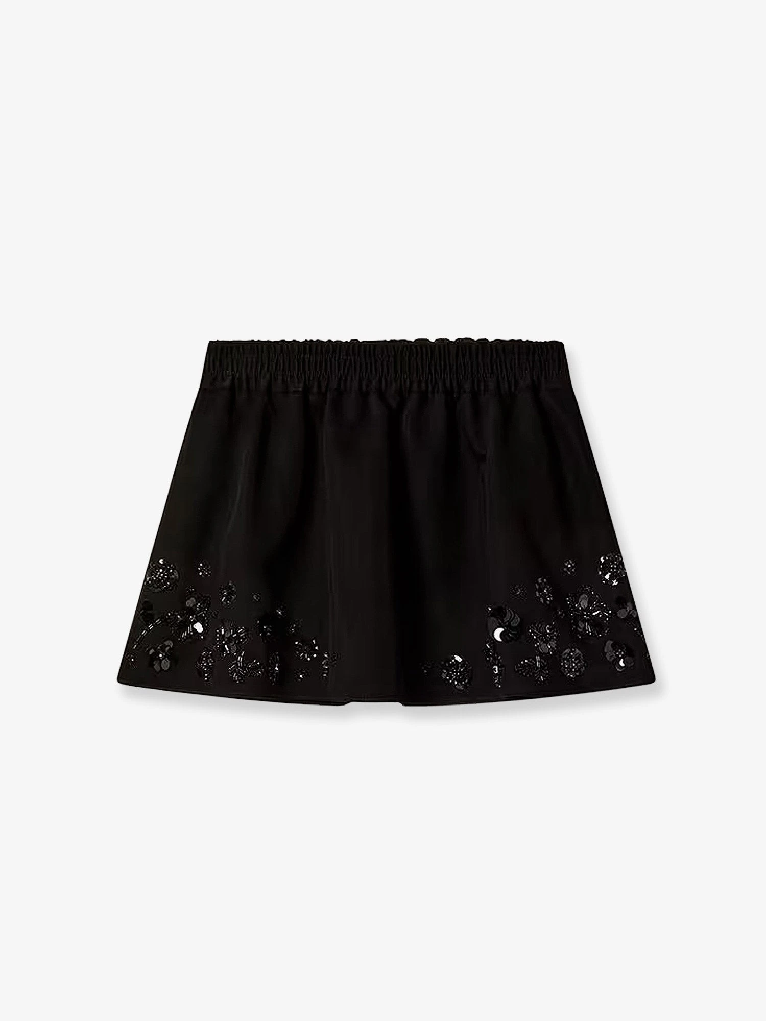 Cotton blend midi skirt with floral sequin and crystal details.webp