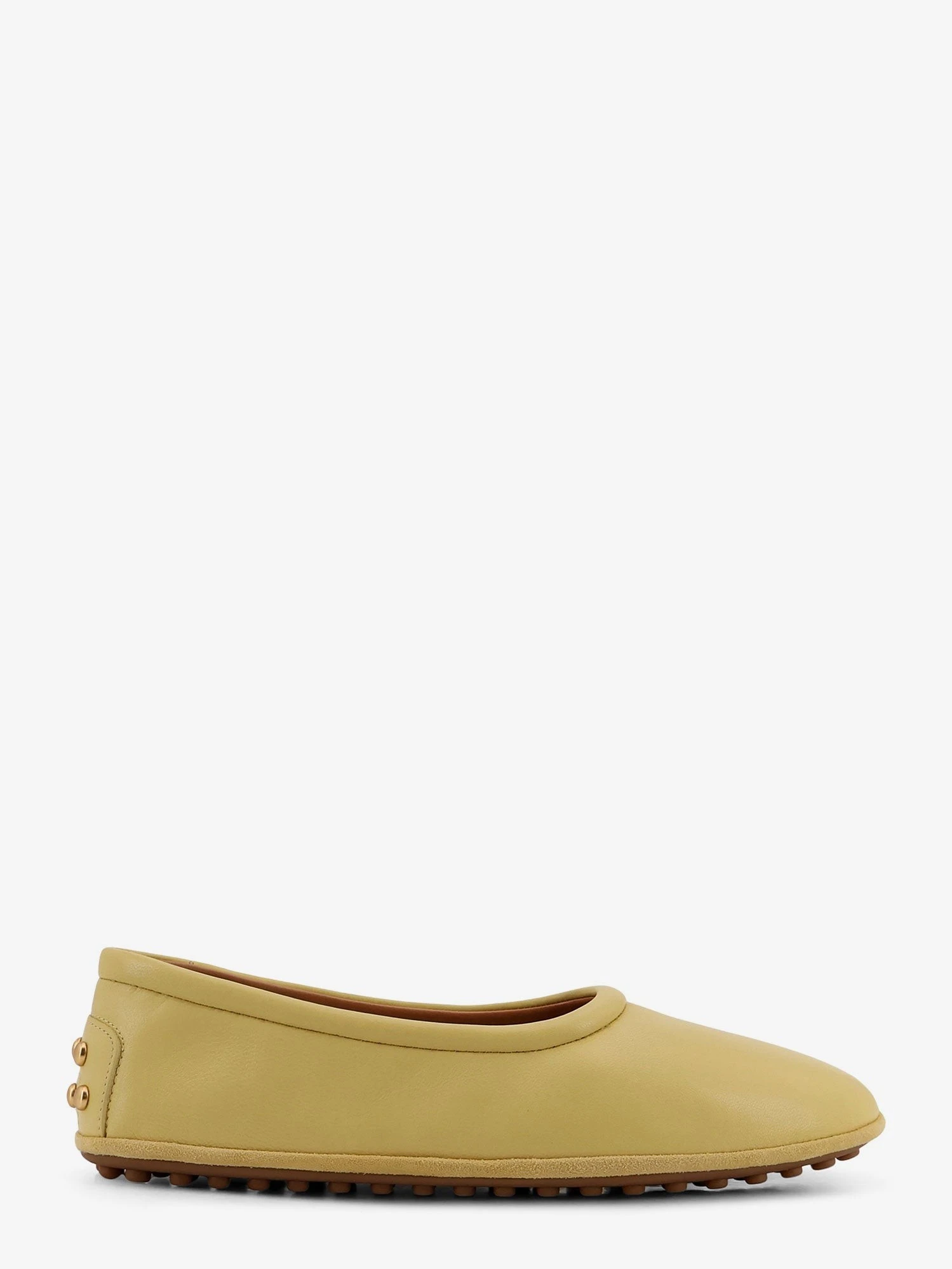 Leather ballerina with Gomminos detail on the back.webp