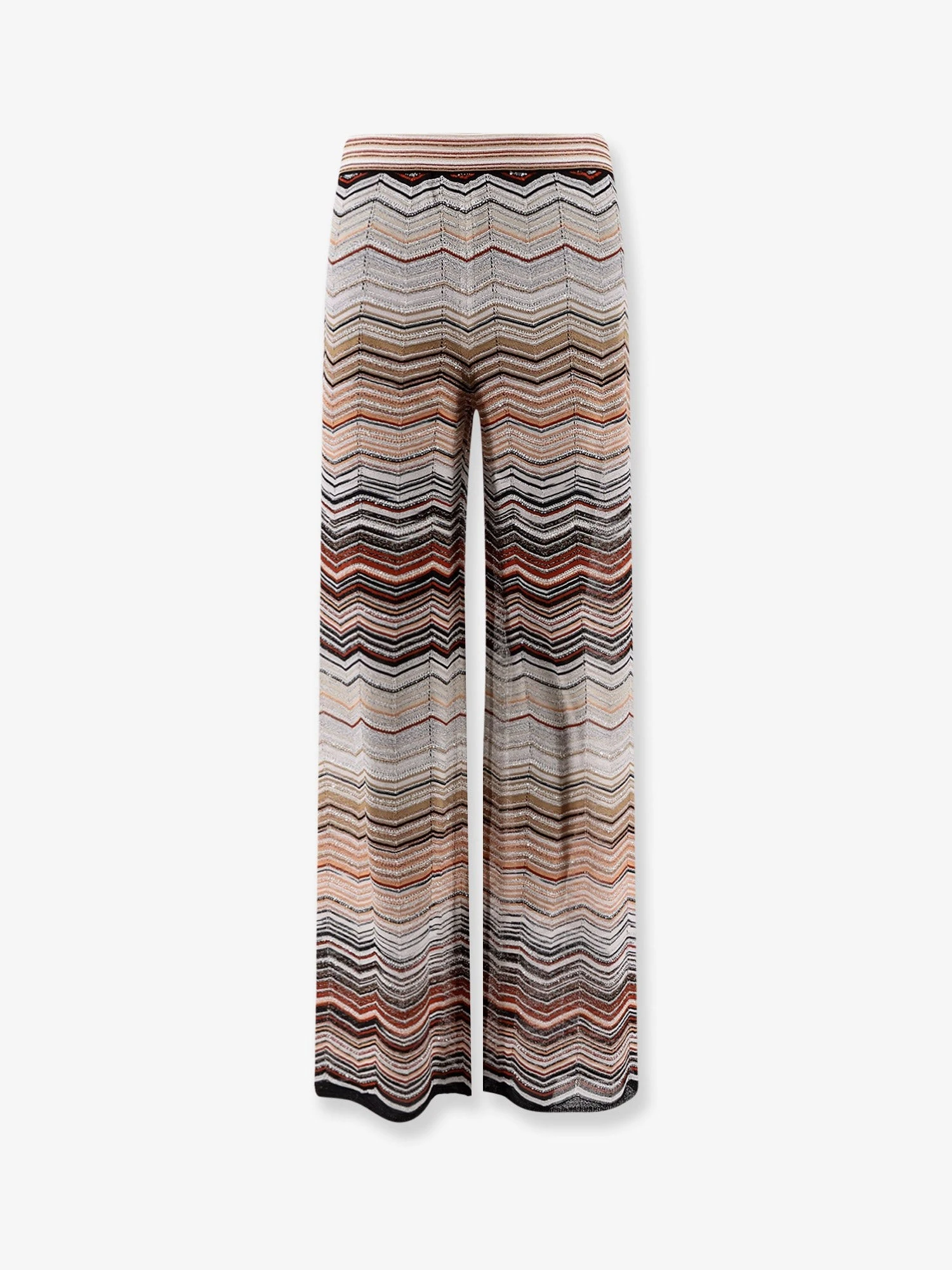 Viscose trousers with laminated chevron pattern.webp