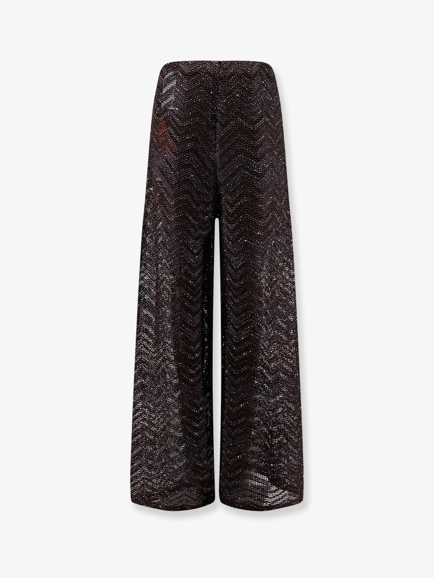 Viscose blend trousers with chevron pattern.webp