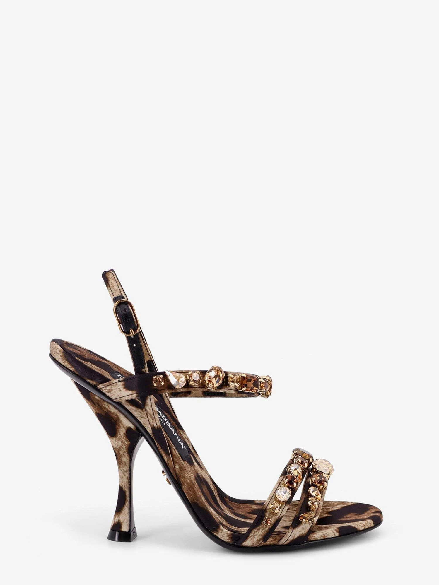 Satin sandals with animal print.webp