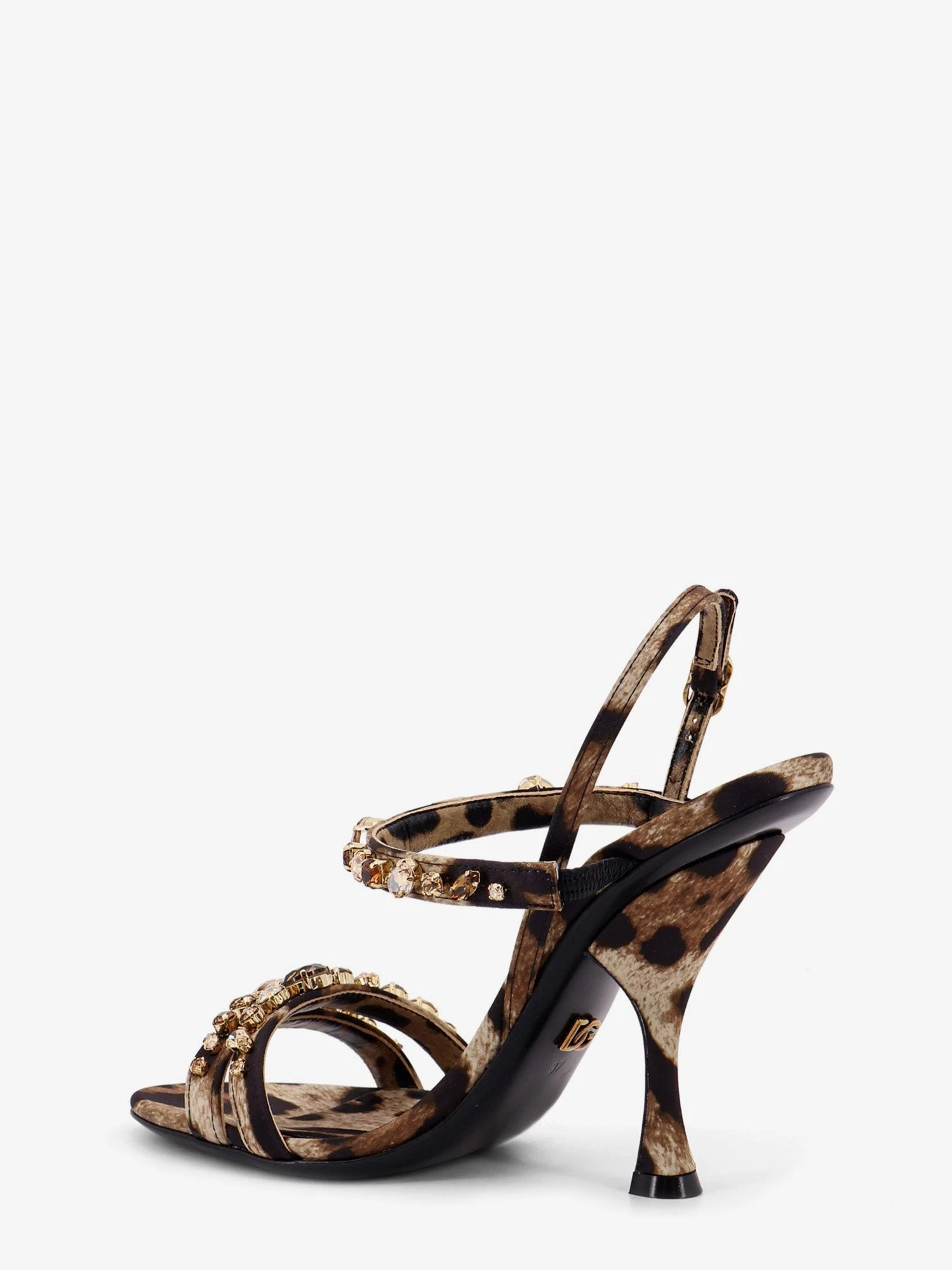 Satin sandals with animal print.webp