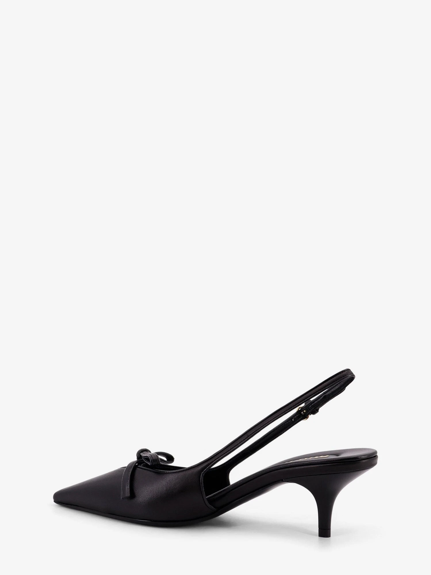 Leather décolleté with logo bow detail.webp