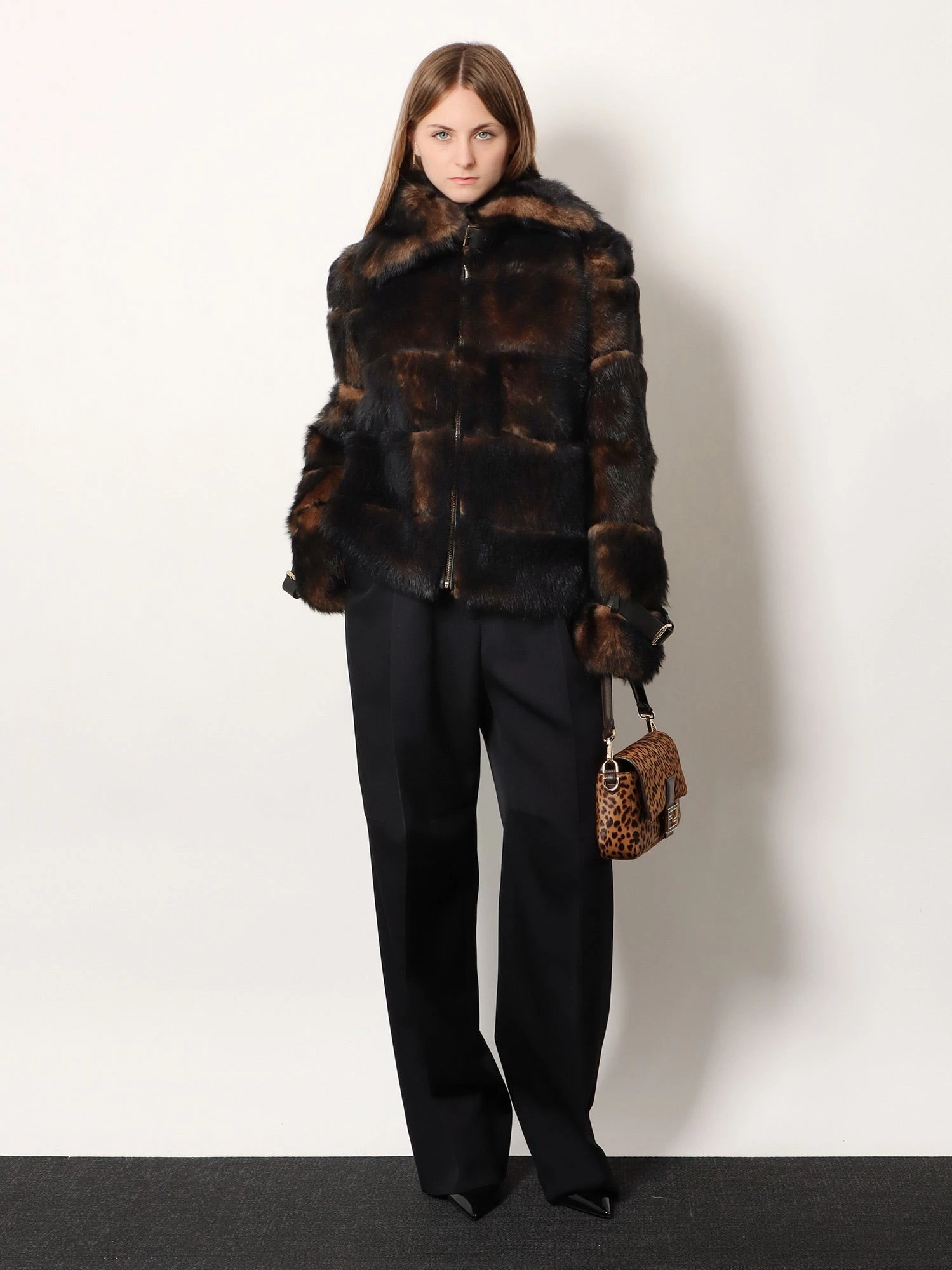 Brown backed sheepskin and nappa jacket.webp
