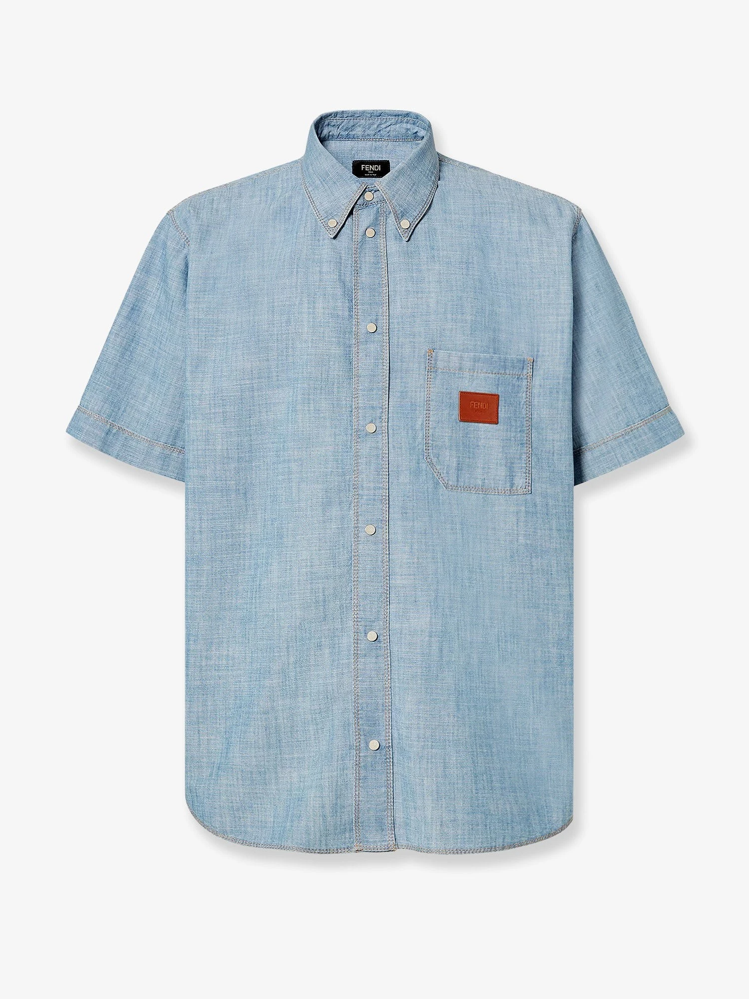 Cotton shirt with denim effect.webp
