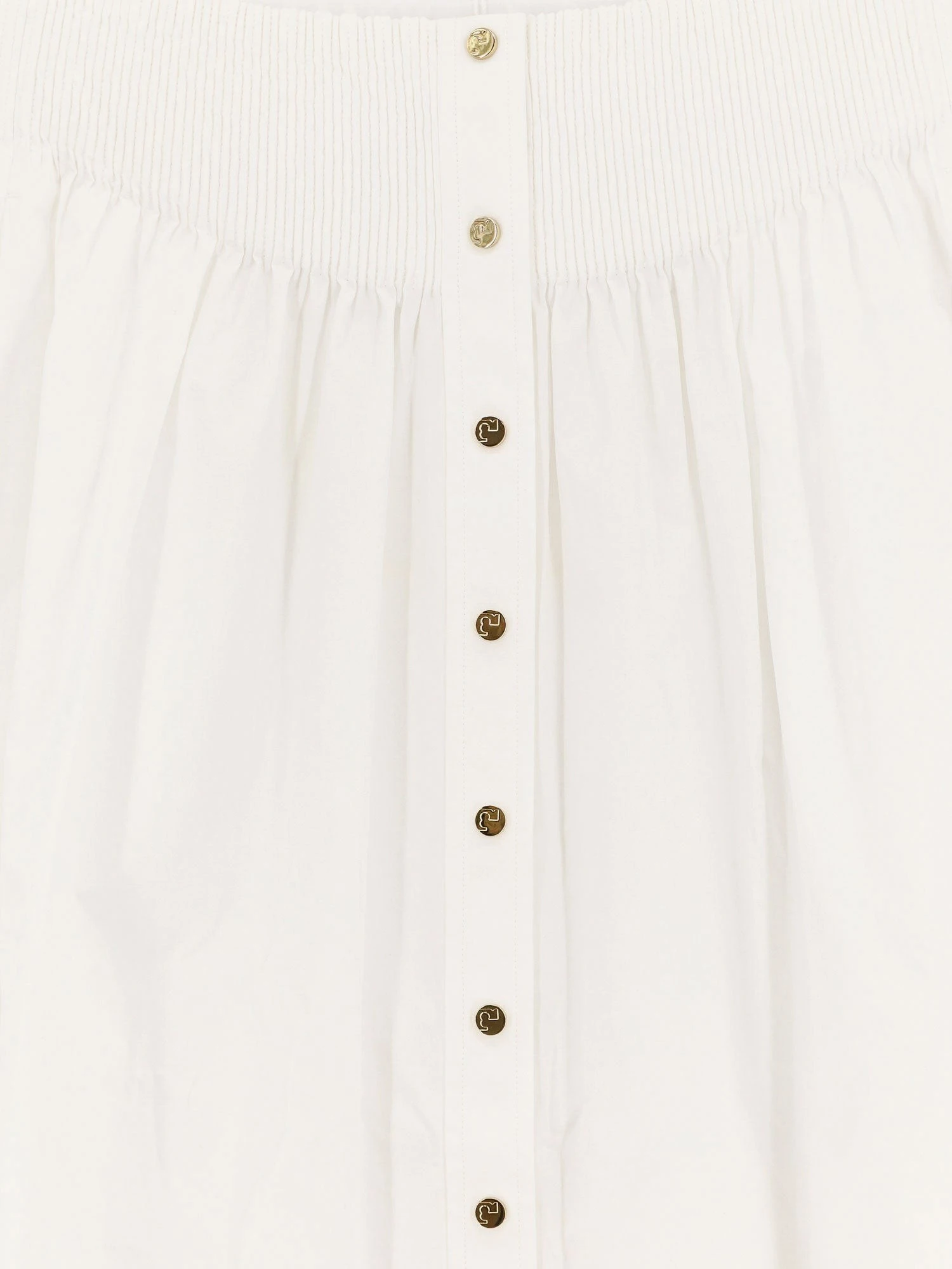 Cotton skirt with logoed buttons.webp