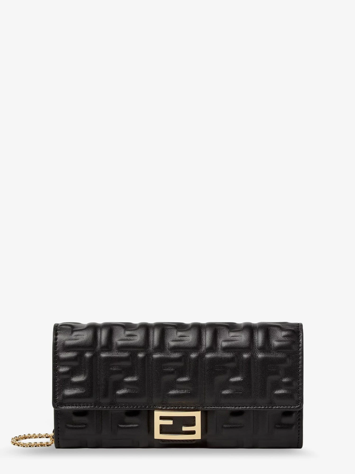 Leather Continental With Chain Baguette FF motif crossbody bag.webp