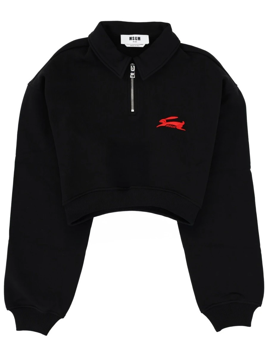"FOLLOW THE RABBIT" COLLARED SWEATSHIRT.webp