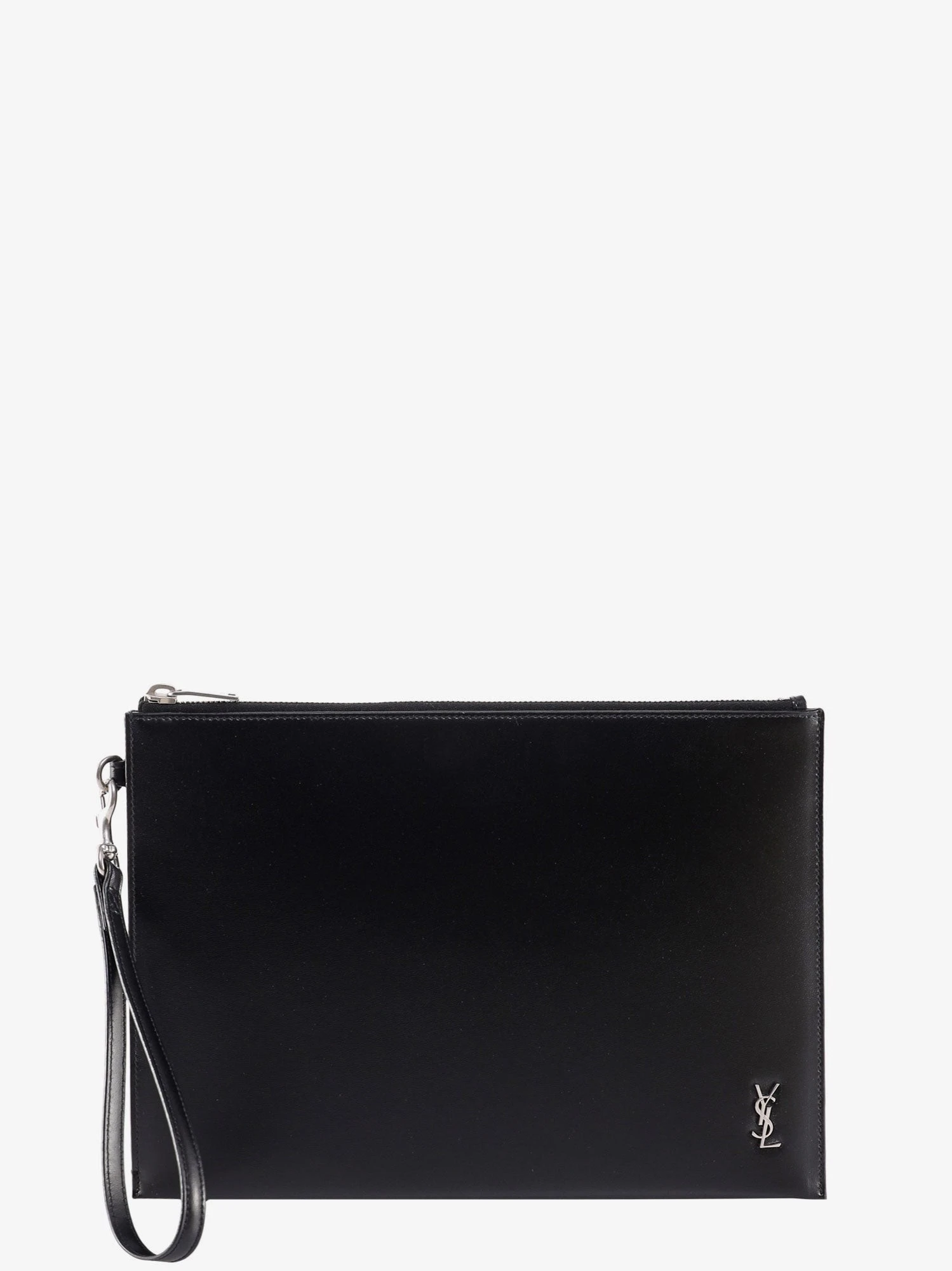 Leather clutch with Monogram detail.webp