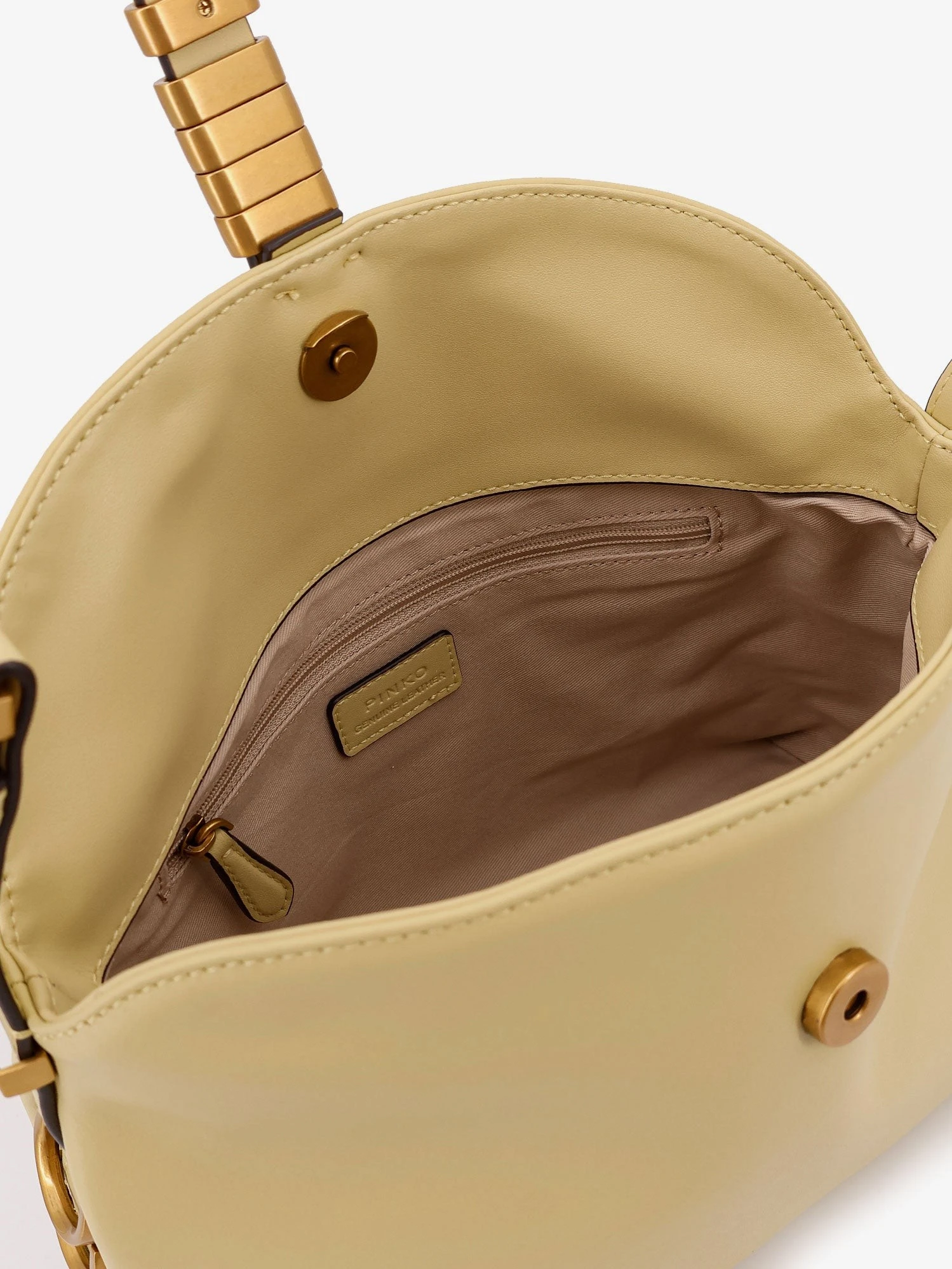 Leather shoulder bag with logo metal detail.webp