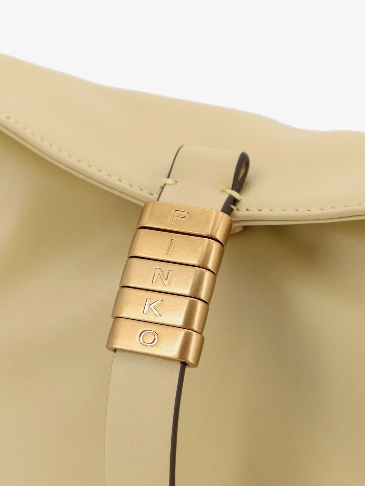 Leather shoulder bag with logo metal detail.webp