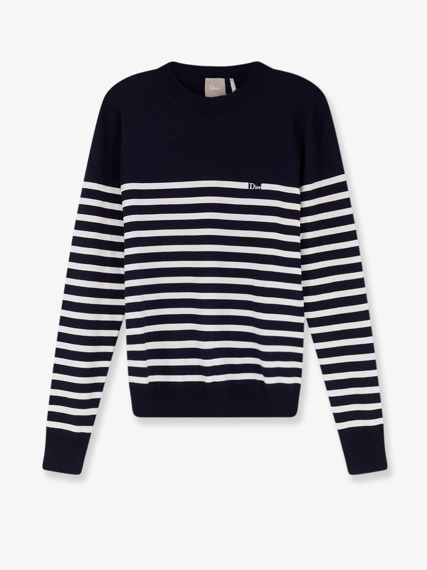 Wool sweater with striped pattern.webp