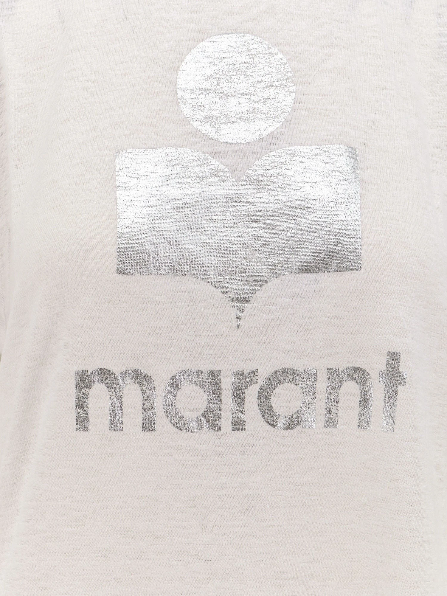 Linen t-shirt with laminated logo on the front.webp