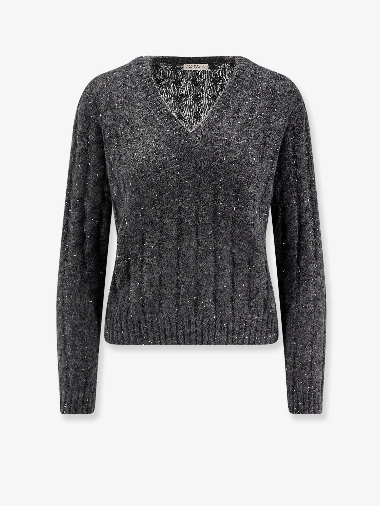 Wool blend sweater with all-over sequins.webp