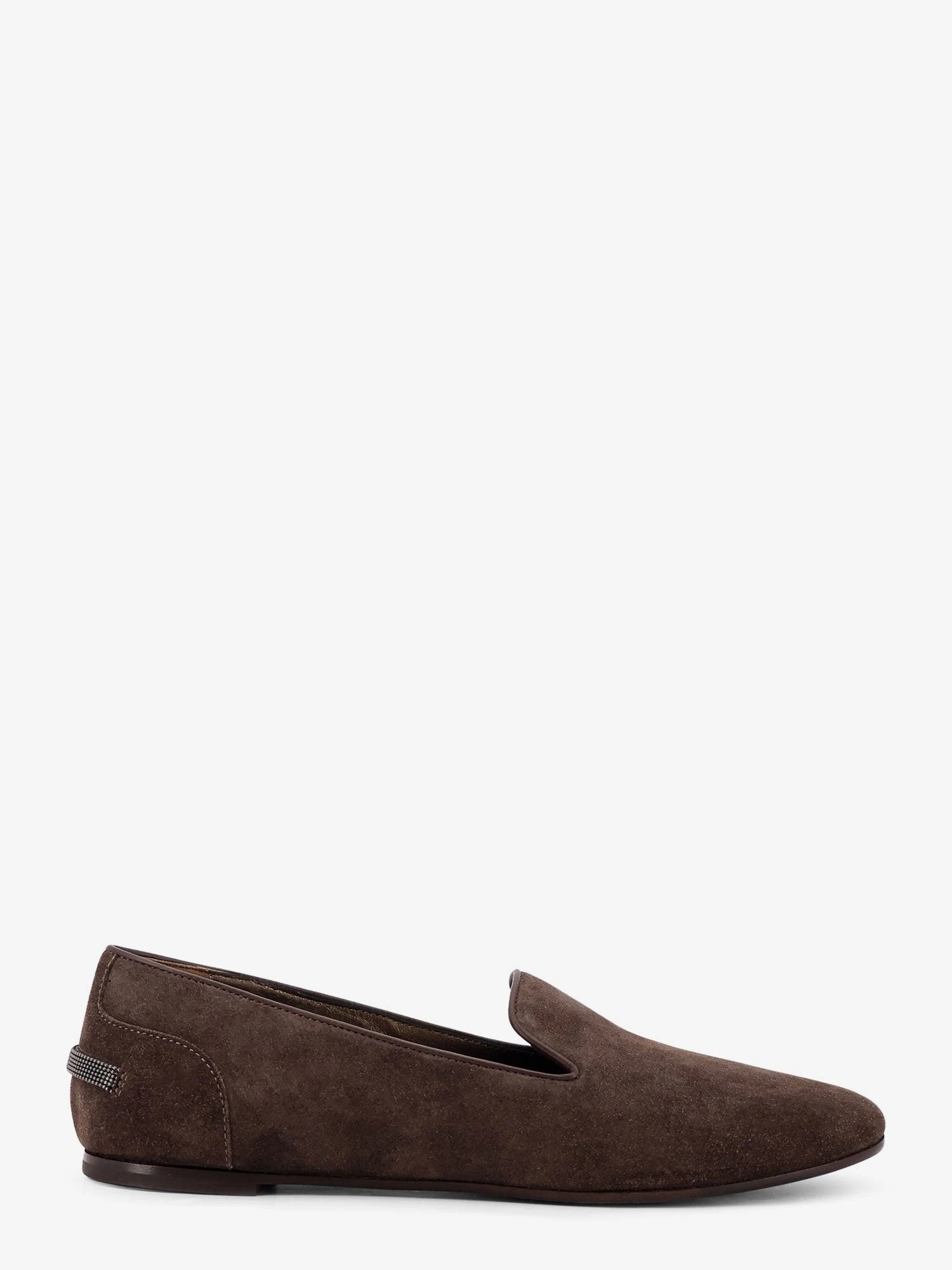 Suede loafers with Monili detail.webp
