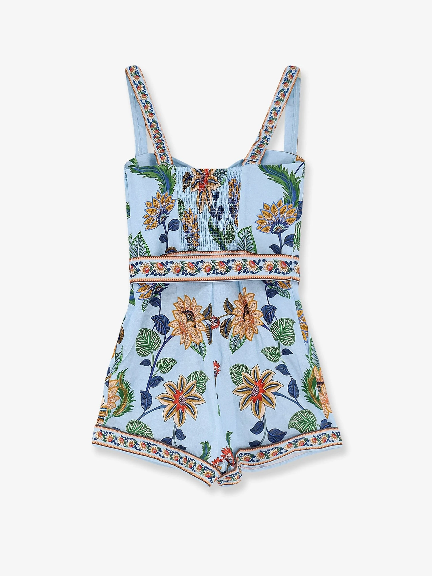 Linen jumpsuit with flower dehli print.webp