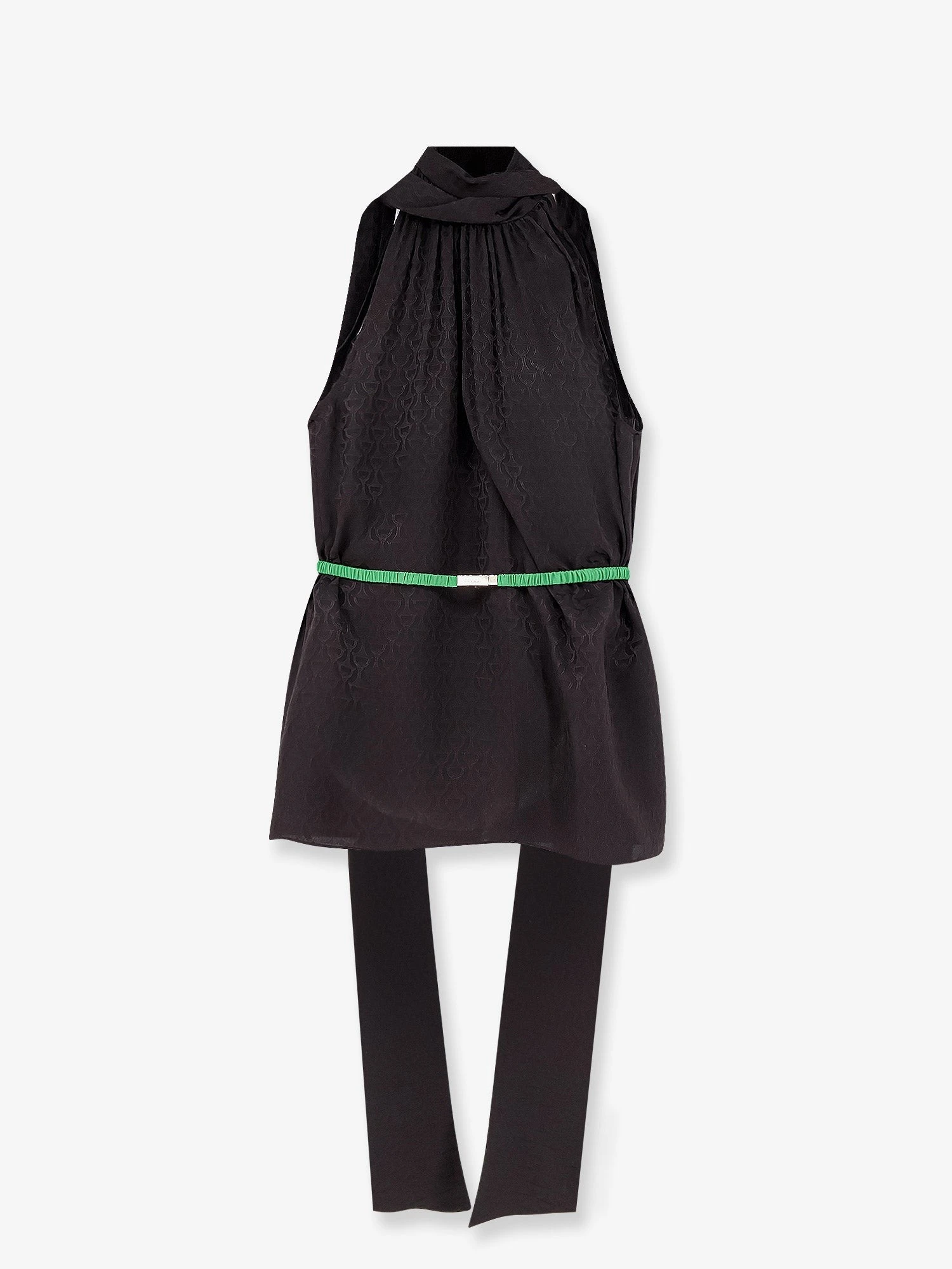 Horsebit Jacquard silk sleeveless shirt.webp