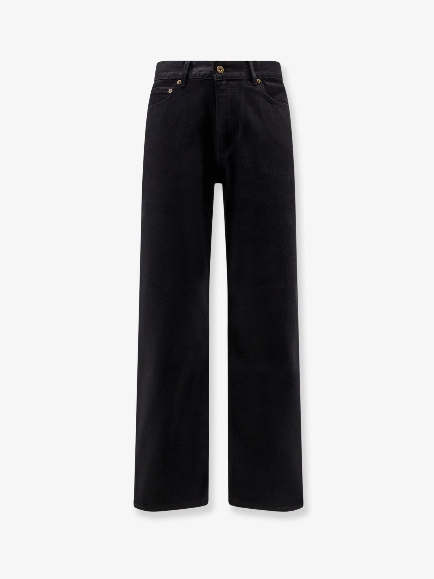 Straight fit black denim trousers.webp
