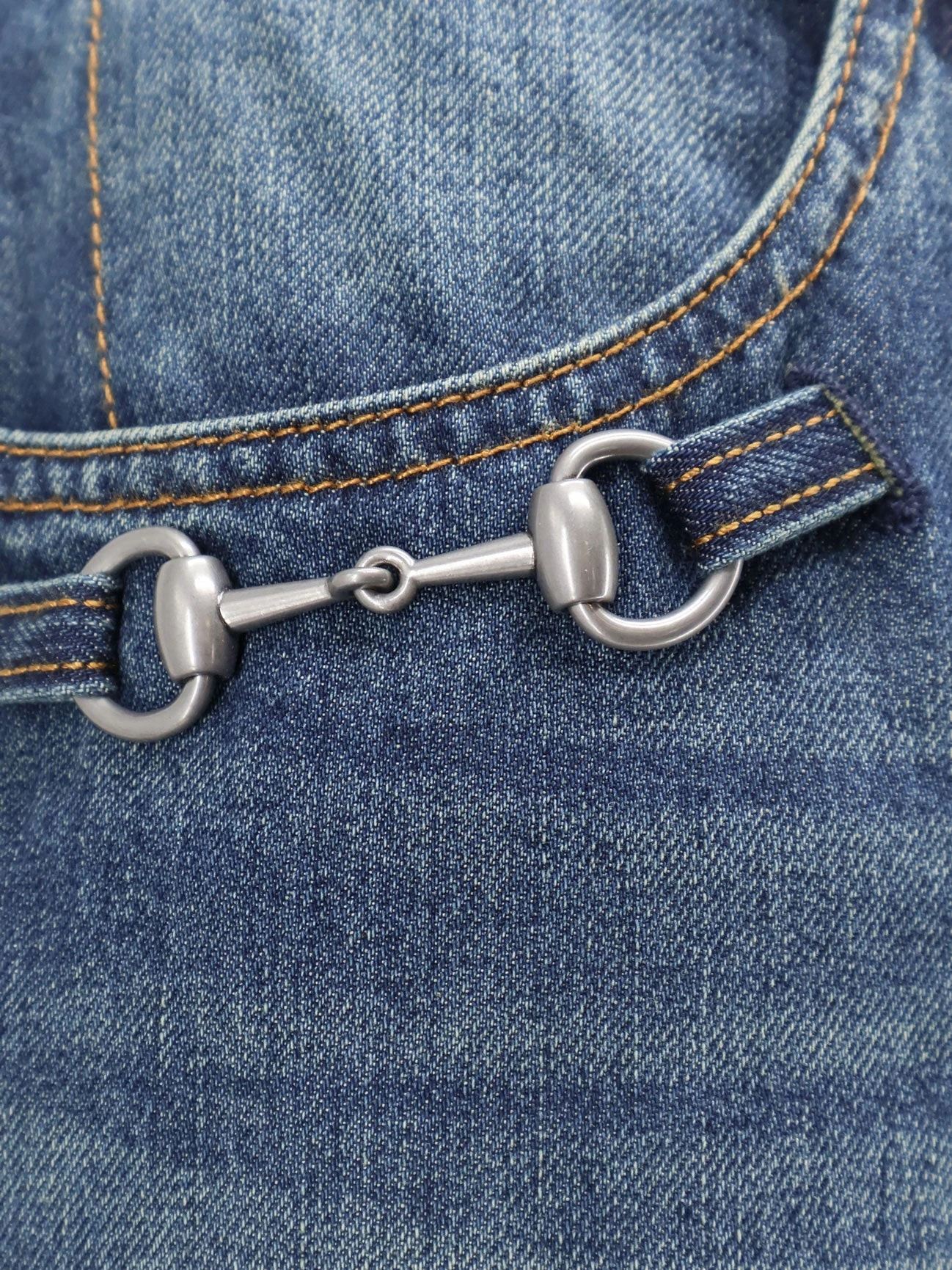Cotton jeans with Horsebit.webp