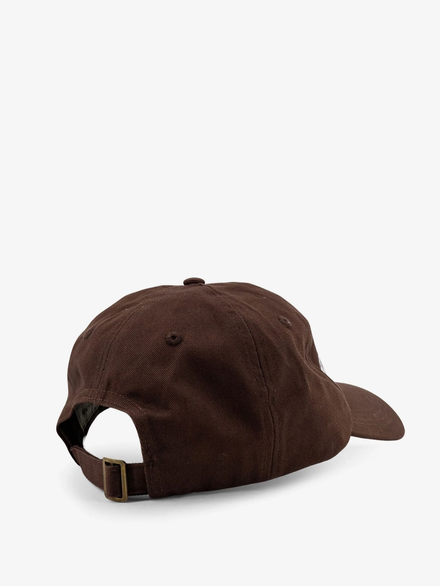 Denim hat with embroidery on the front.webp