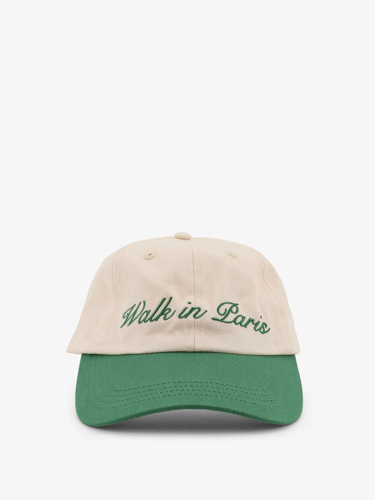 Denim hat with embroidery on the front.webp