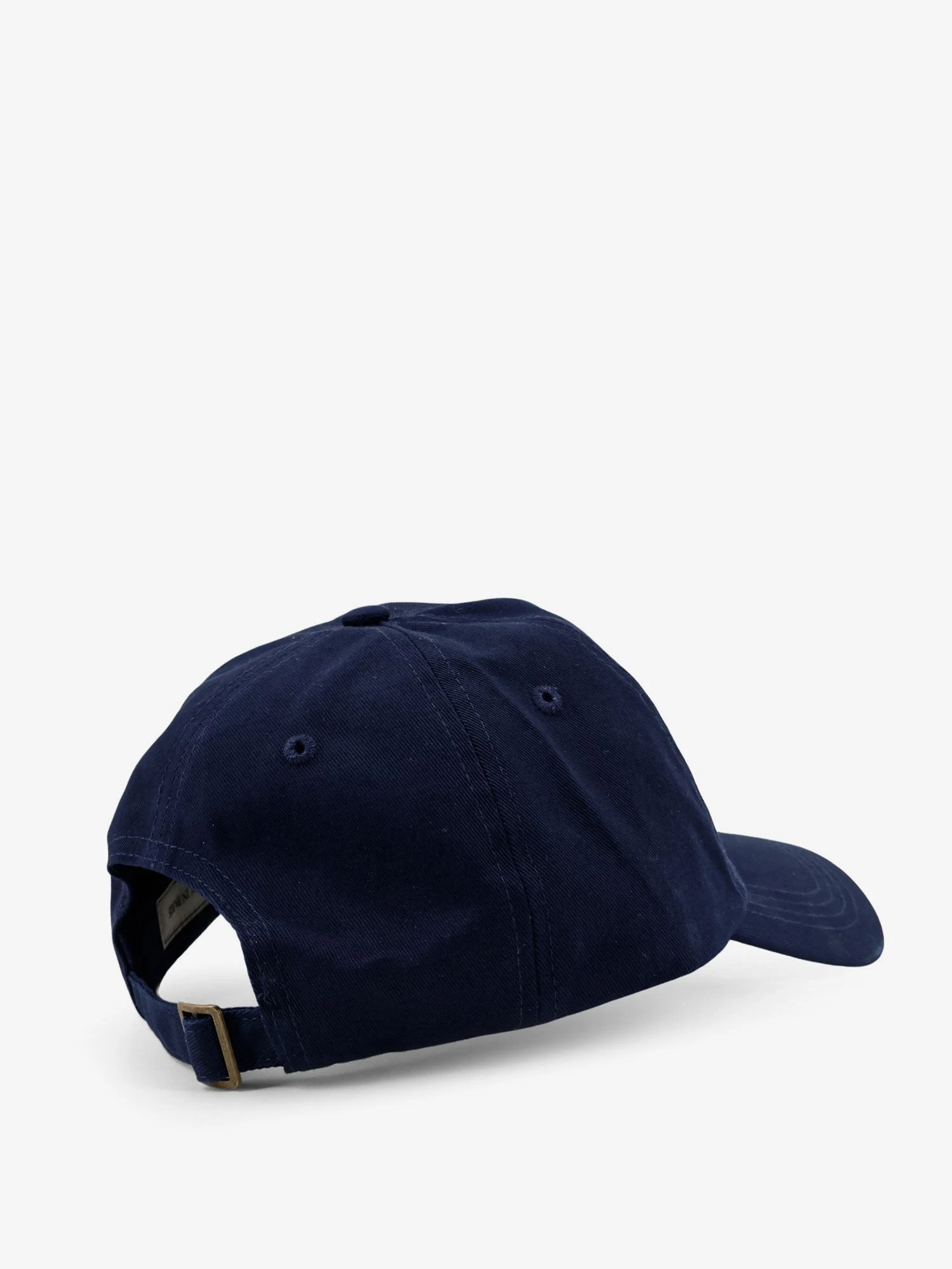 Denim hat with embroidery on the front.webp